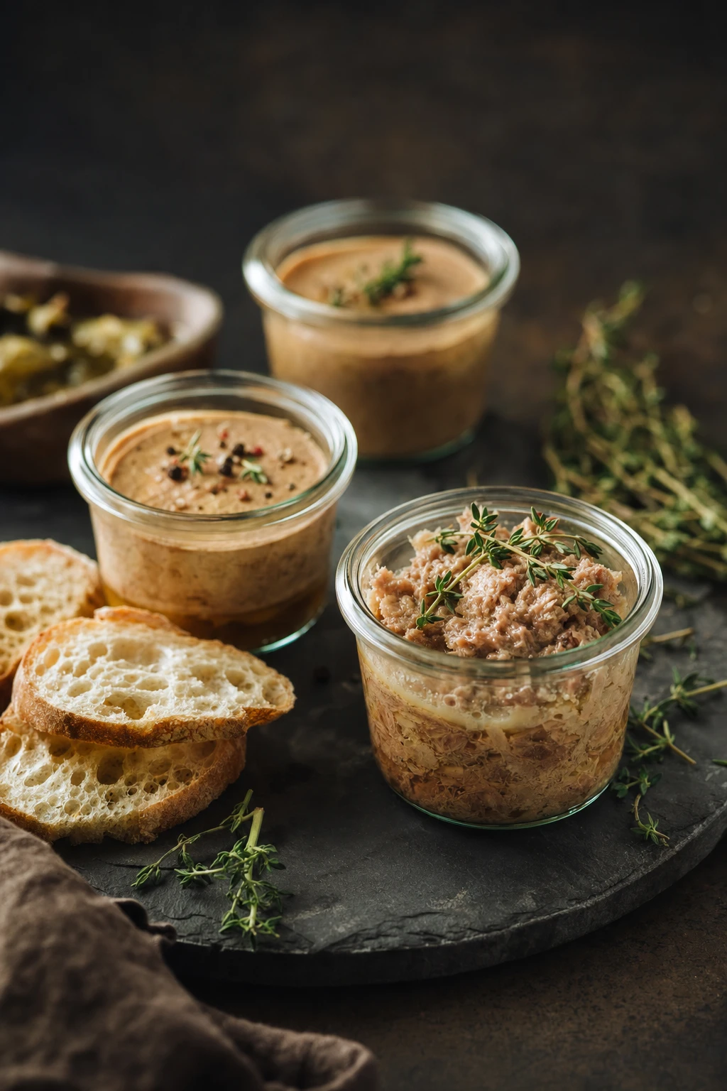 Französische Pasteten und Rillettes im Glas