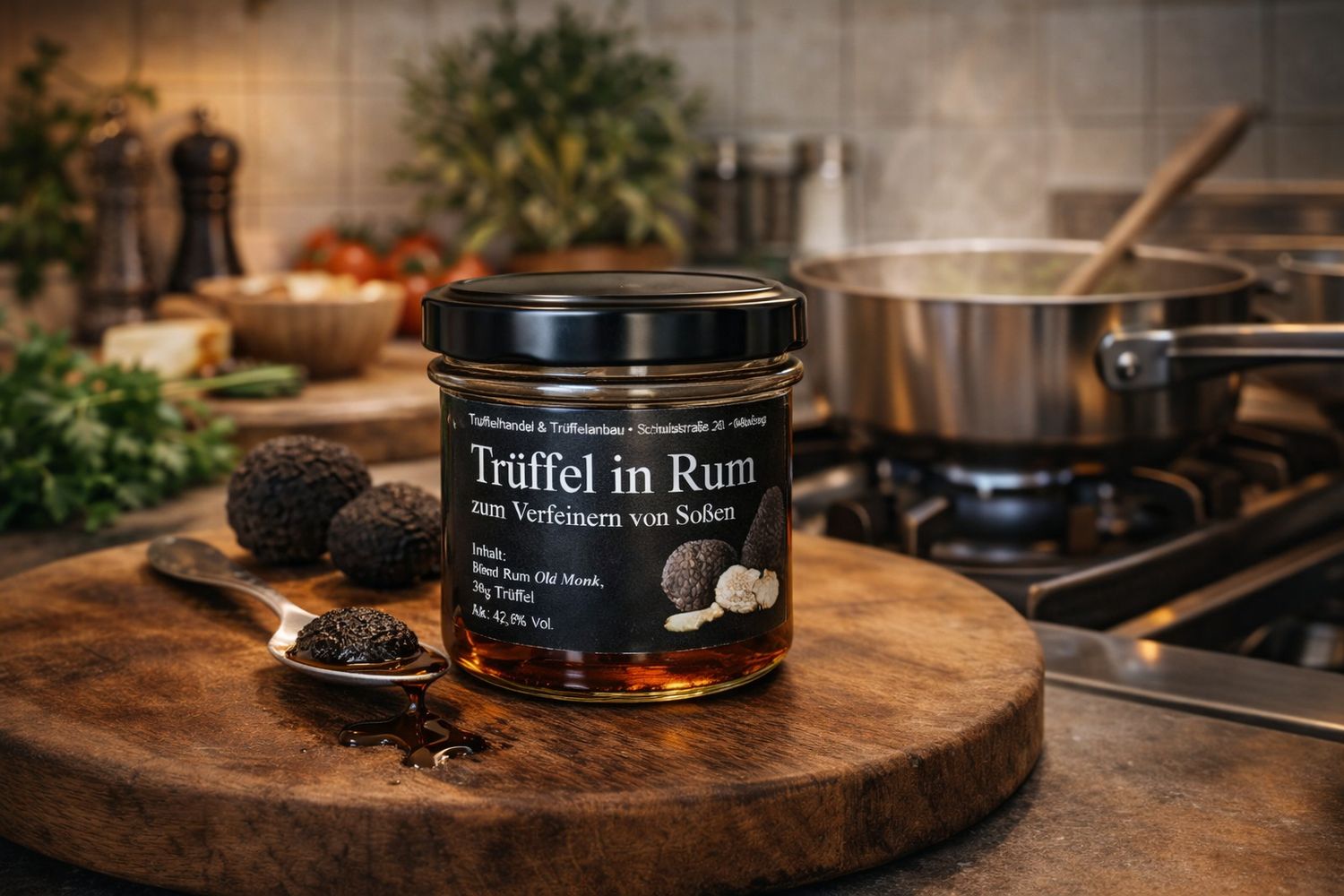 30g schwarzer Trüffel in Rum